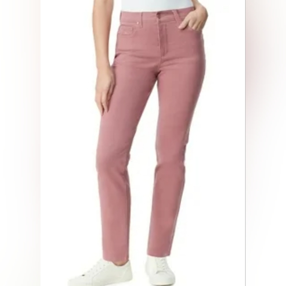 Gloria Vanderbilt Amanda High Rise Tapered Jeans Dusty Rose Pink Size 16 Womens